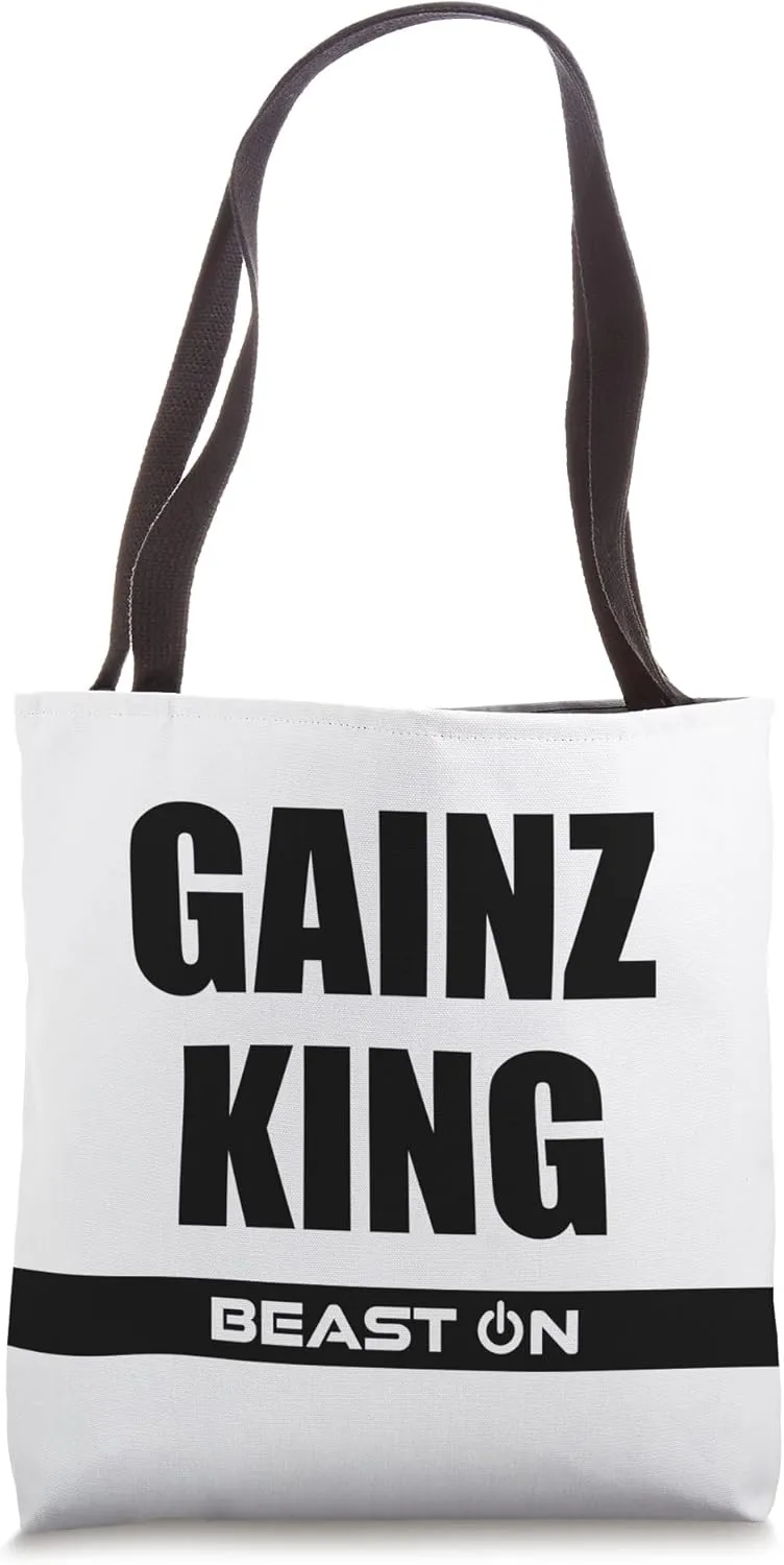 Gainz King Beast On Fitness Gym Motivation Workout Training Tote Bag