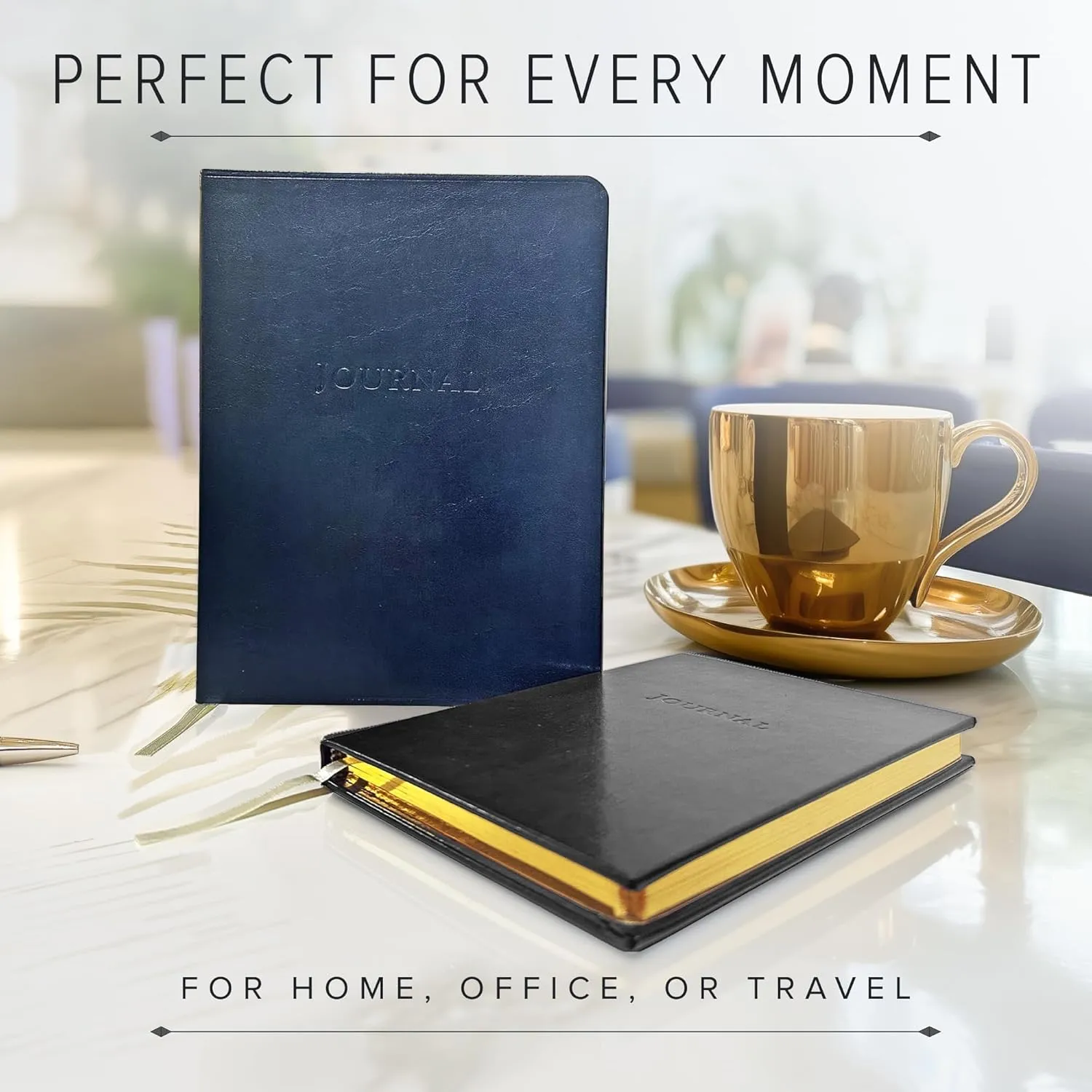 Gallery Leather Journal Notebook - 192 Pages, Softcover, For Men and Women, For Writing, Work & Travel, Handcrafted - Acadia Navy - 9.75 x 7.5 ", Large Lined