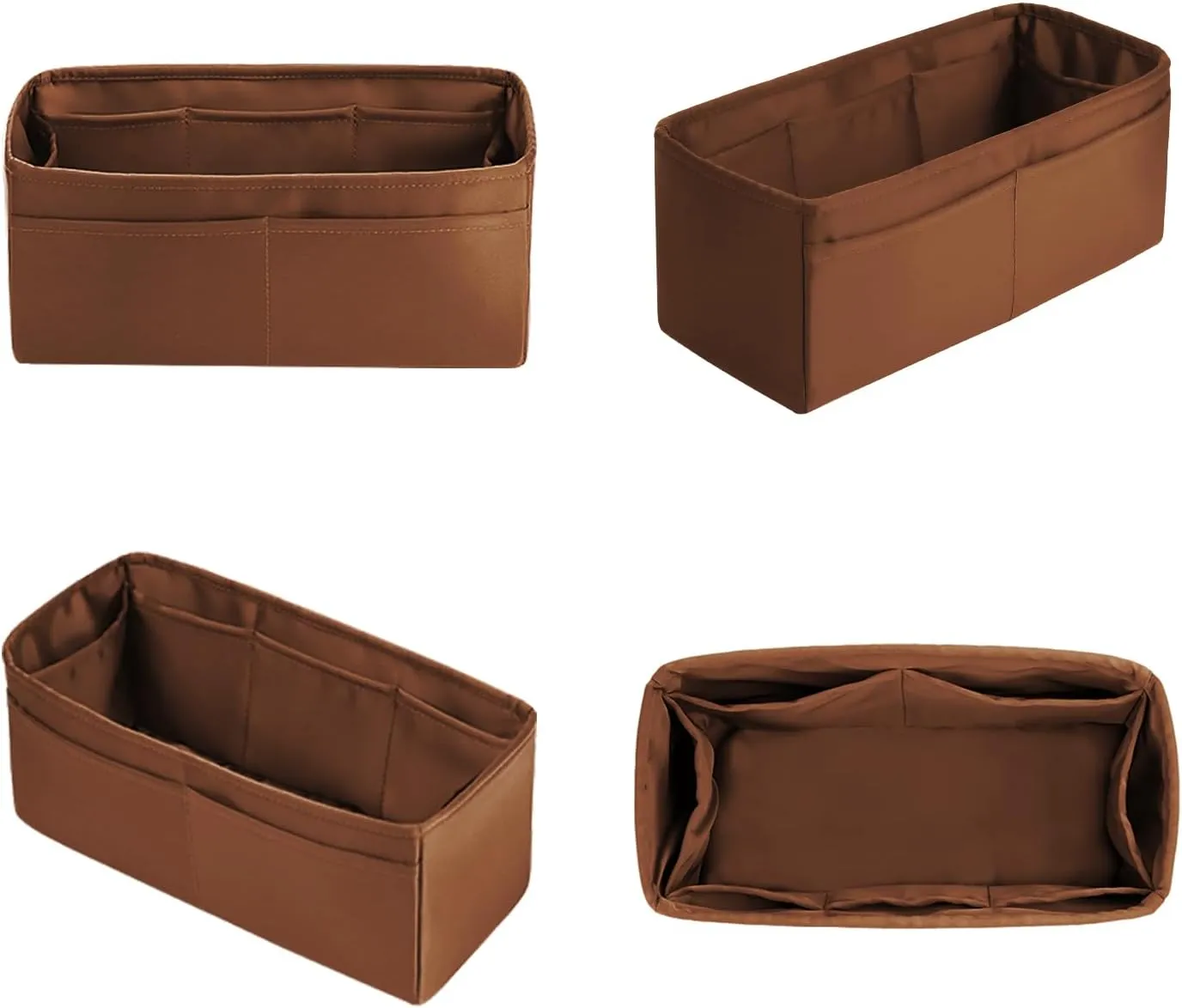 Garden Party 30 Insert, Bag Organizer Compatible with Hermes Garden Party Tote, Silk Fabric Bag-in-bag for Luxury Bags with Multiple Pockets for Storage (Gold, GP30)