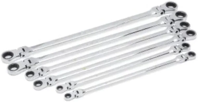 GEARWRENCH 6 Piece 90-Tooth 12 Point Metric GearBox Double Flex Ratcheting Wrench Set | 86830