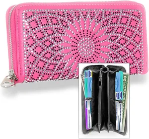 Gem Sparkle Wallet Matching Star Flower Rhinestone Wallet for Sparkle Purse Fuschia