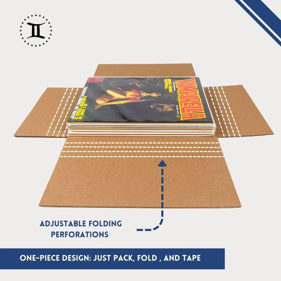 Gemini Magazine and Comic Book Mailers for Shipping (8.5x11x2’’ – 100 Pack) | US-Made Corrugated Cardboard Stay Flat Mailers with Expandable Capacity | Great For Shipping Documents, Photos, and More.