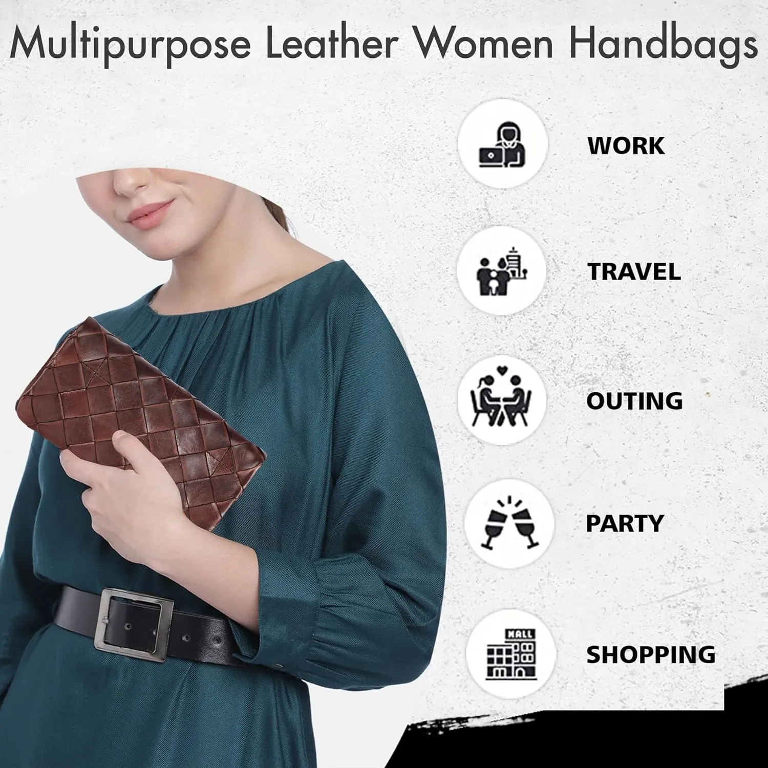 Genuine Leather Wallets for Women, Small Wallet for Ladies Zipper Coin Purse Credit Card Holder with Strap (VL-167-BROWN)
