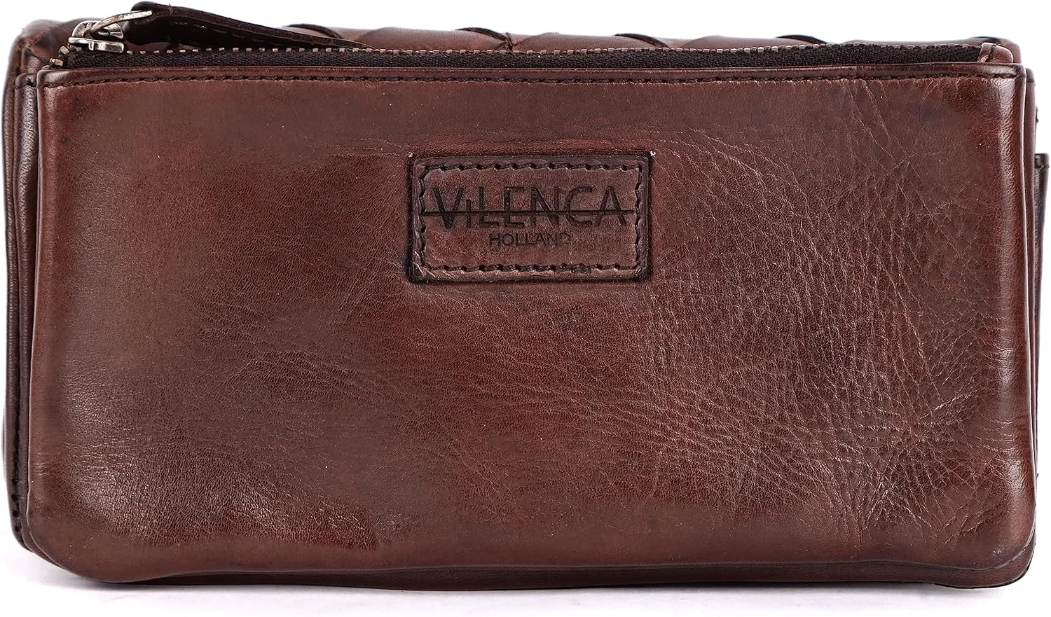 Genuine Leather Wallets for Women, Small Wallet for Ladies Zipper Coin Purse Credit Card Holder with Strap (VL-167-BROWN)