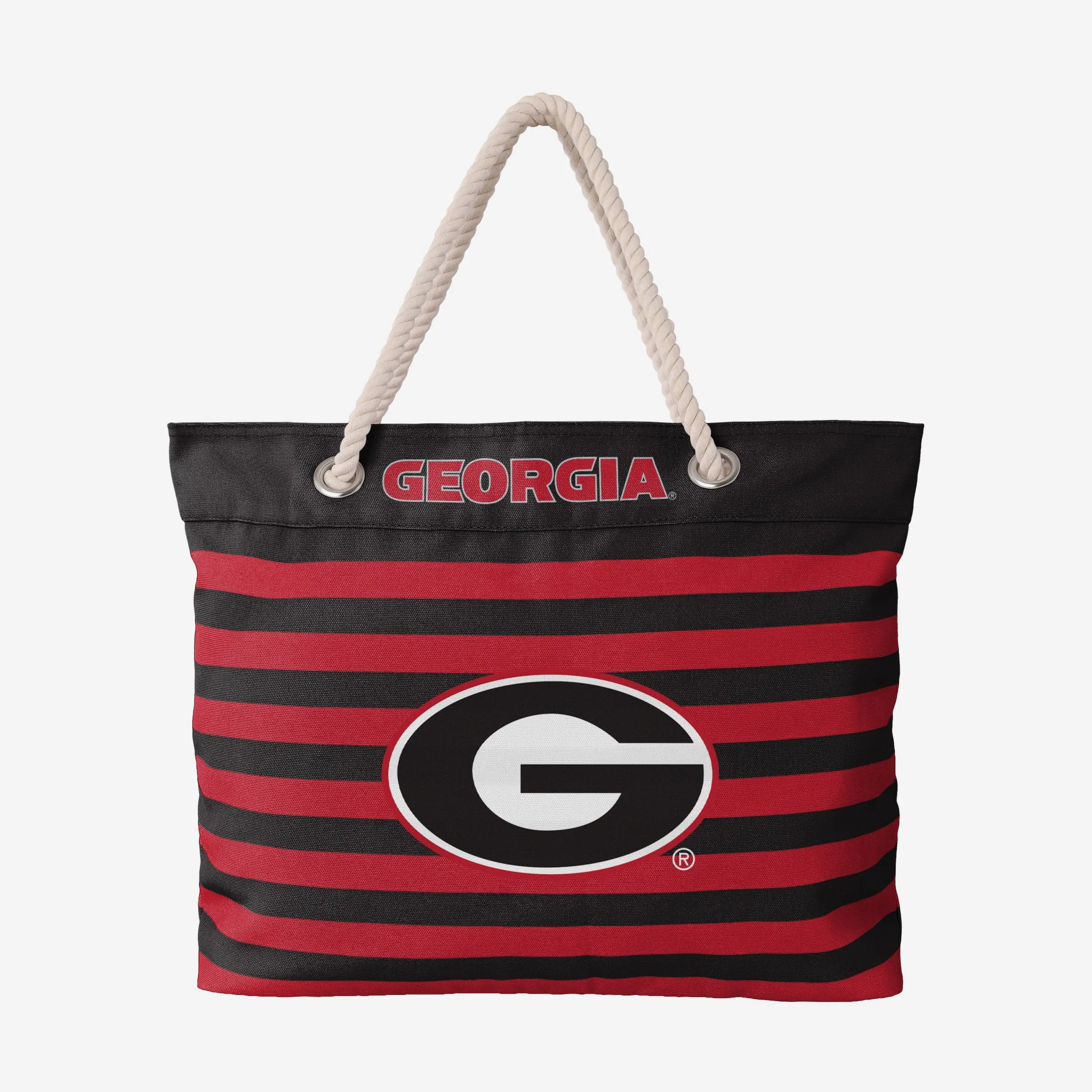 Georgia Bulldogs Nautical Stripe Tote Bag