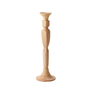 Georgian Wood Candlestick 13"