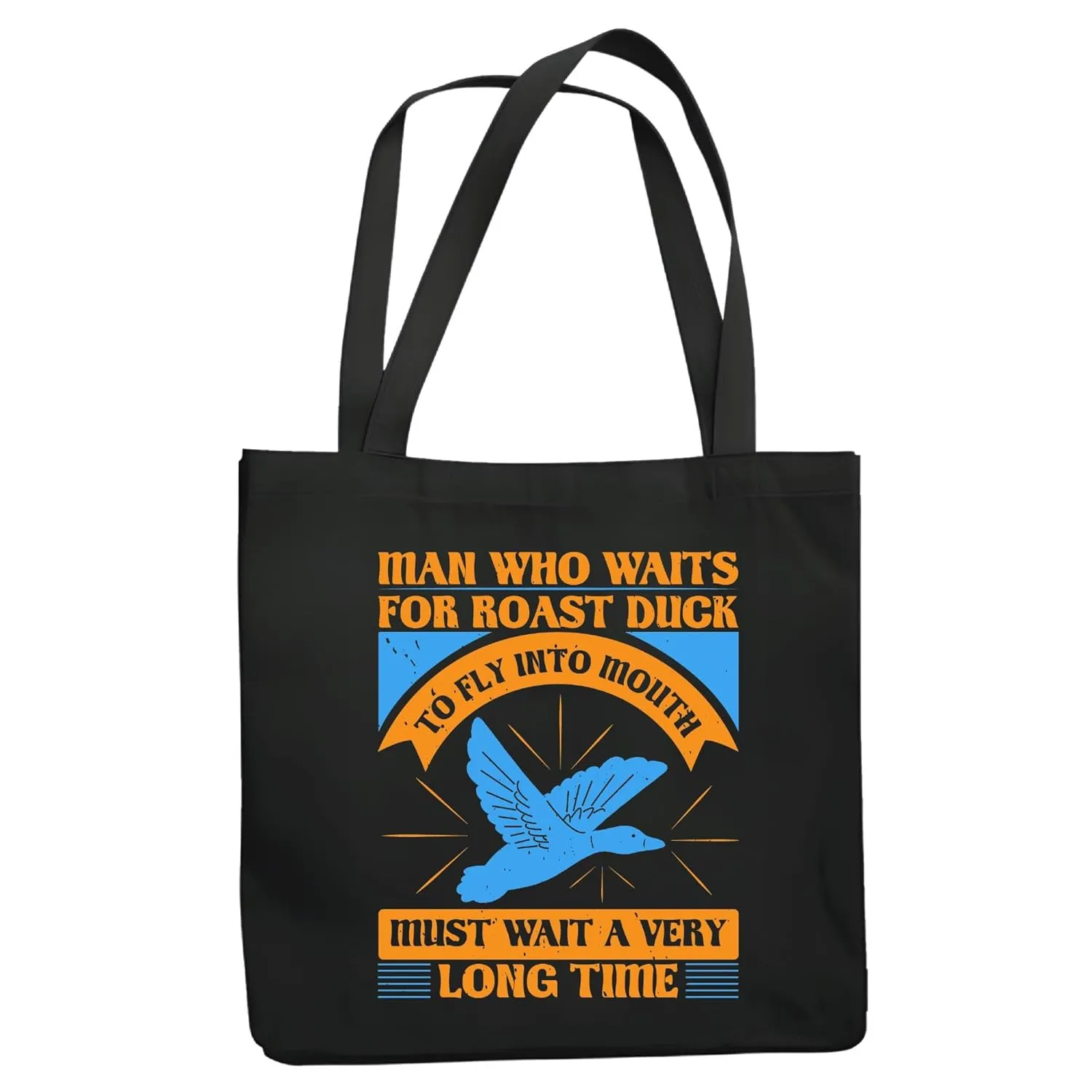 Gift for the Patience who Love to wait for their Goals Navy Black Multicolor Canvas Tote Bag