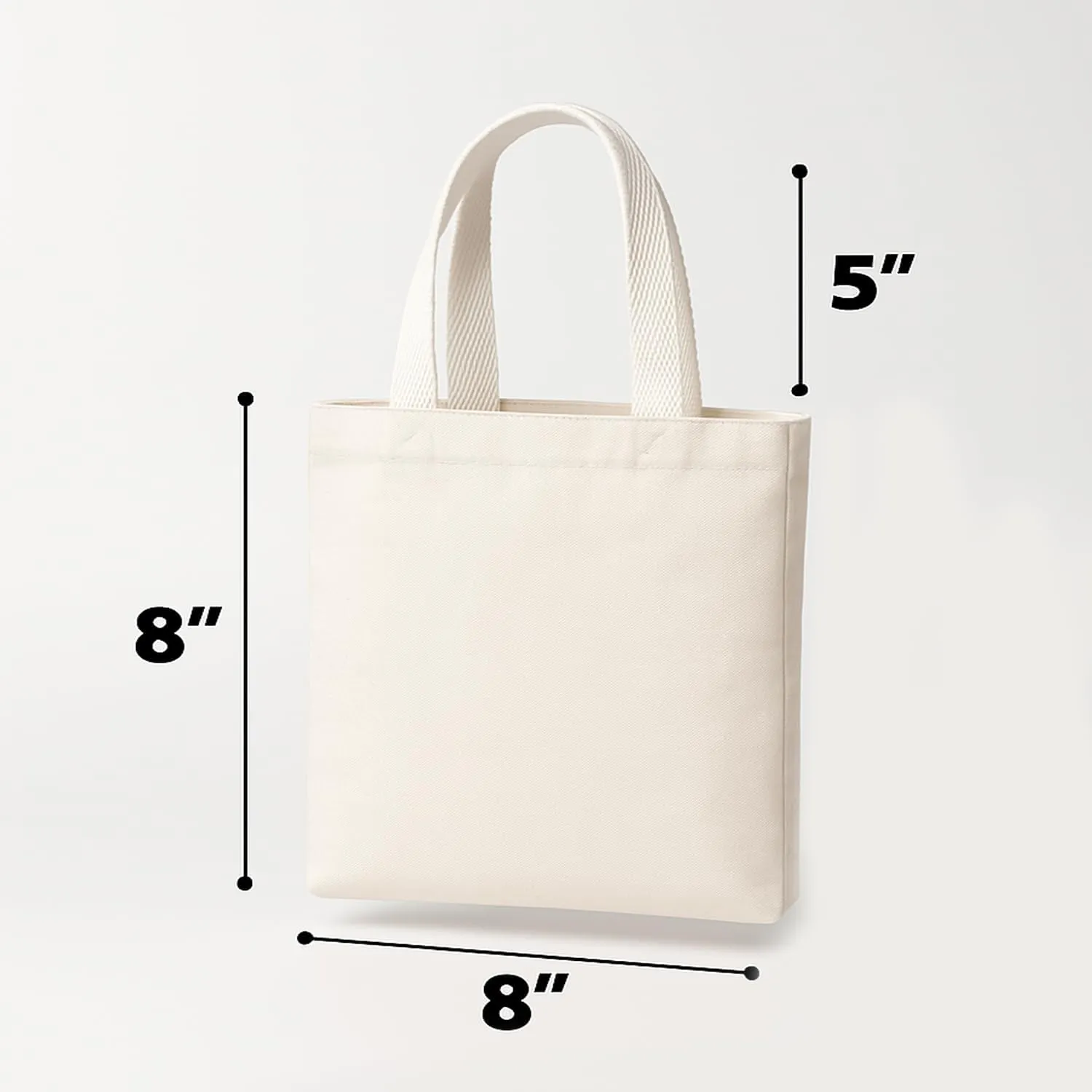 GiftExpress Pack of 12, 8" x 8" W Mini Natural Color Canvas Tote Bags, Canvas Craft Goody Bags Party Favor