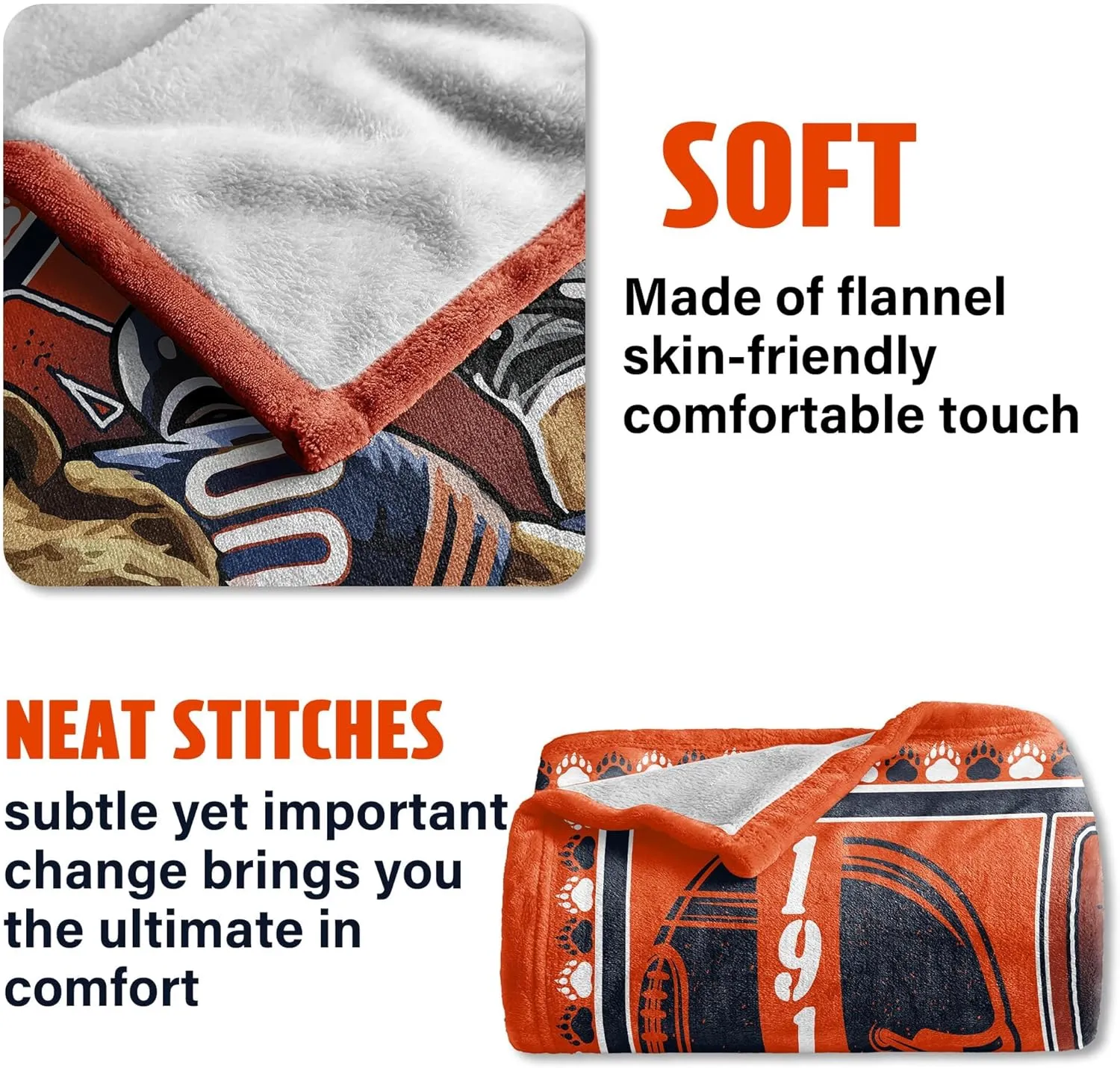 Gifts for Men, Travel Blanket, Throw Blanket for Couch, Gear for Man, Cooling Blankets for Hot Sleepers, Football Merchandise, Blankets and Throws 50"x40"