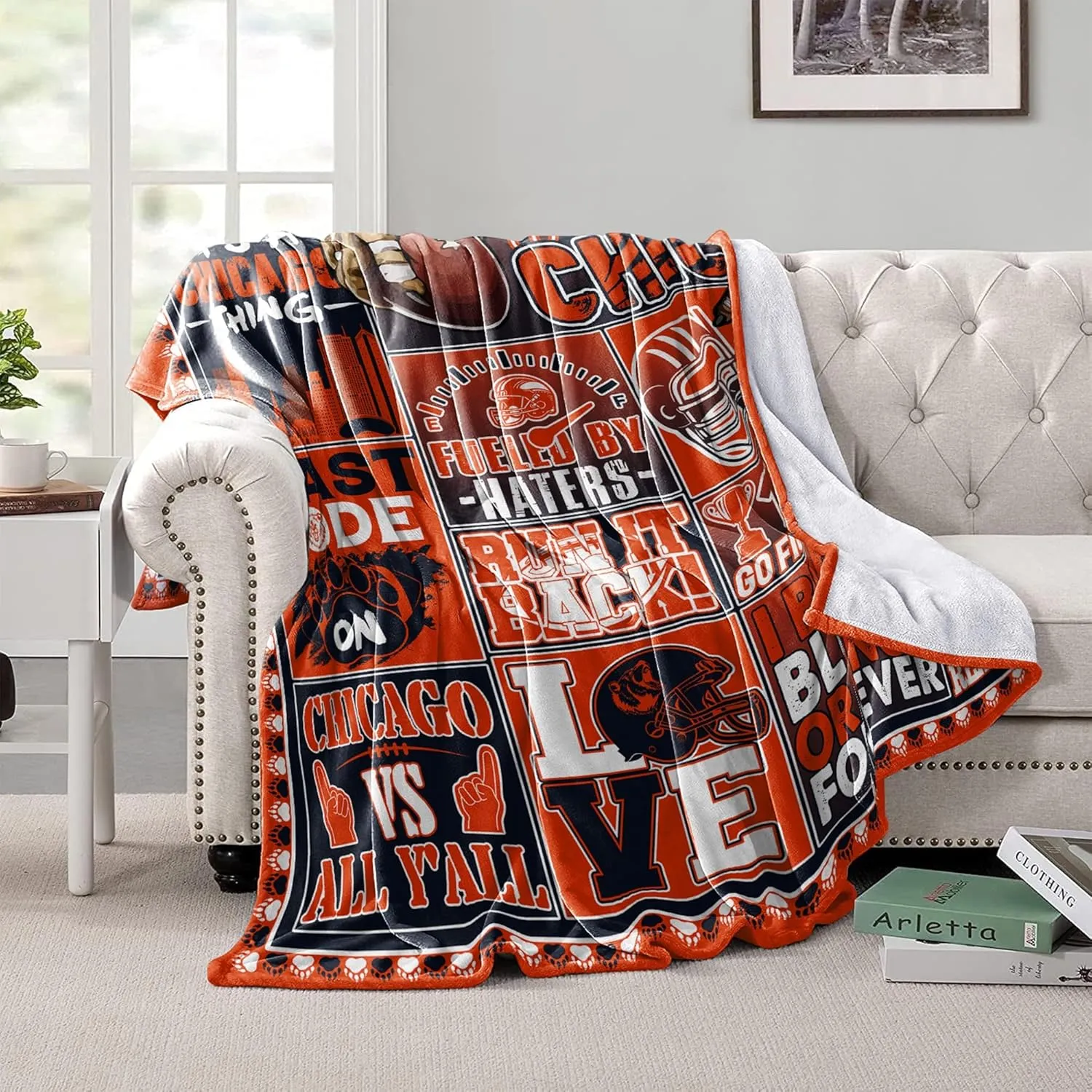 Gifts for Men, Travel Blanket, Throw Blanket for Couch, Gear for Man, Cooling Blankets for Hot Sleepers, Football Merchandise, Blankets and Throws 50"x40"