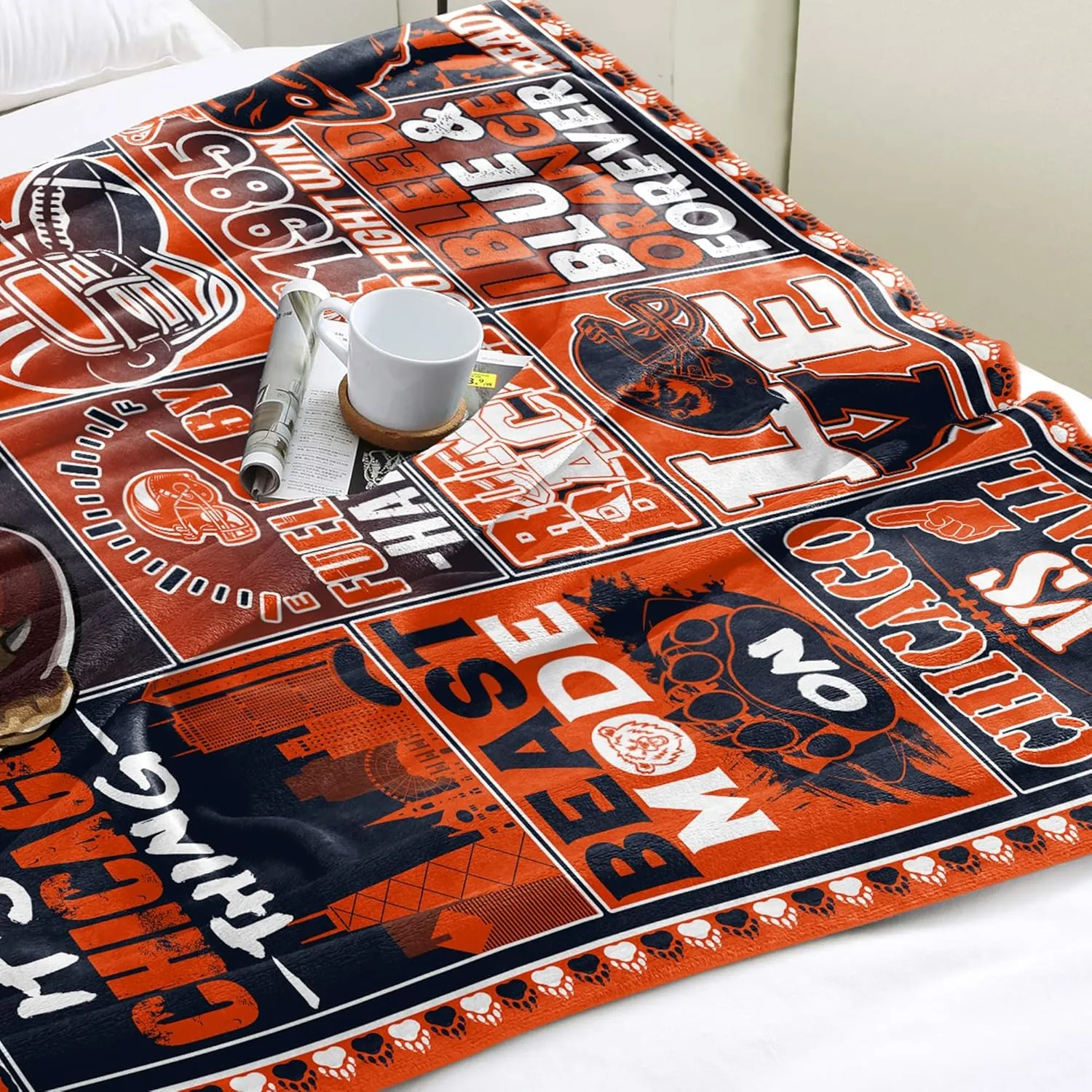 Gifts for Men, Travel Blanket, Throw Blanket for Couch, Gear for Man, Cooling Blankets for Hot Sleepers, Football Merchandise, Blankets and Throws 50"x40"