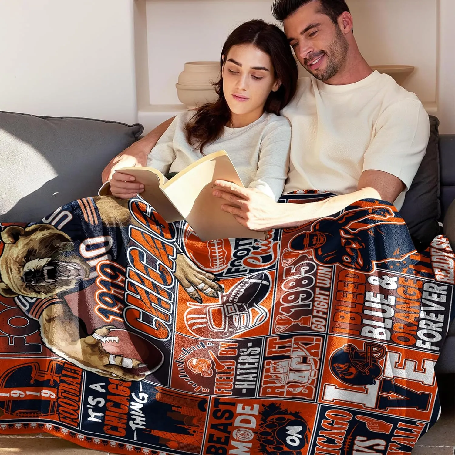 Gifts for Men, Travel Blanket, Throw Blanket for Couch, Gear for Man, Cooling Blankets for Hot Sleepers, Football Merchandise, Blankets and Throws 50"x40"