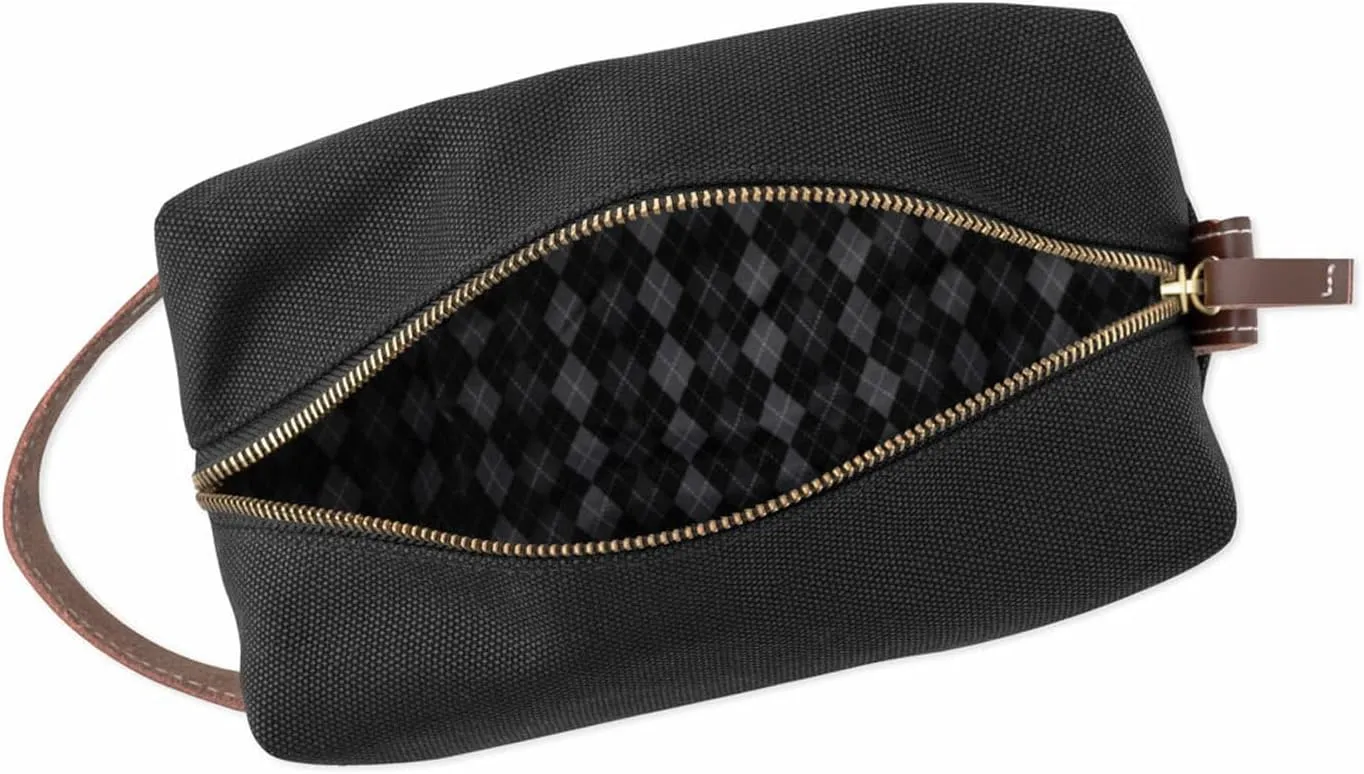 GiftsForYouNow Black Dopp Kit, Canvas Material, Toiletry Bag