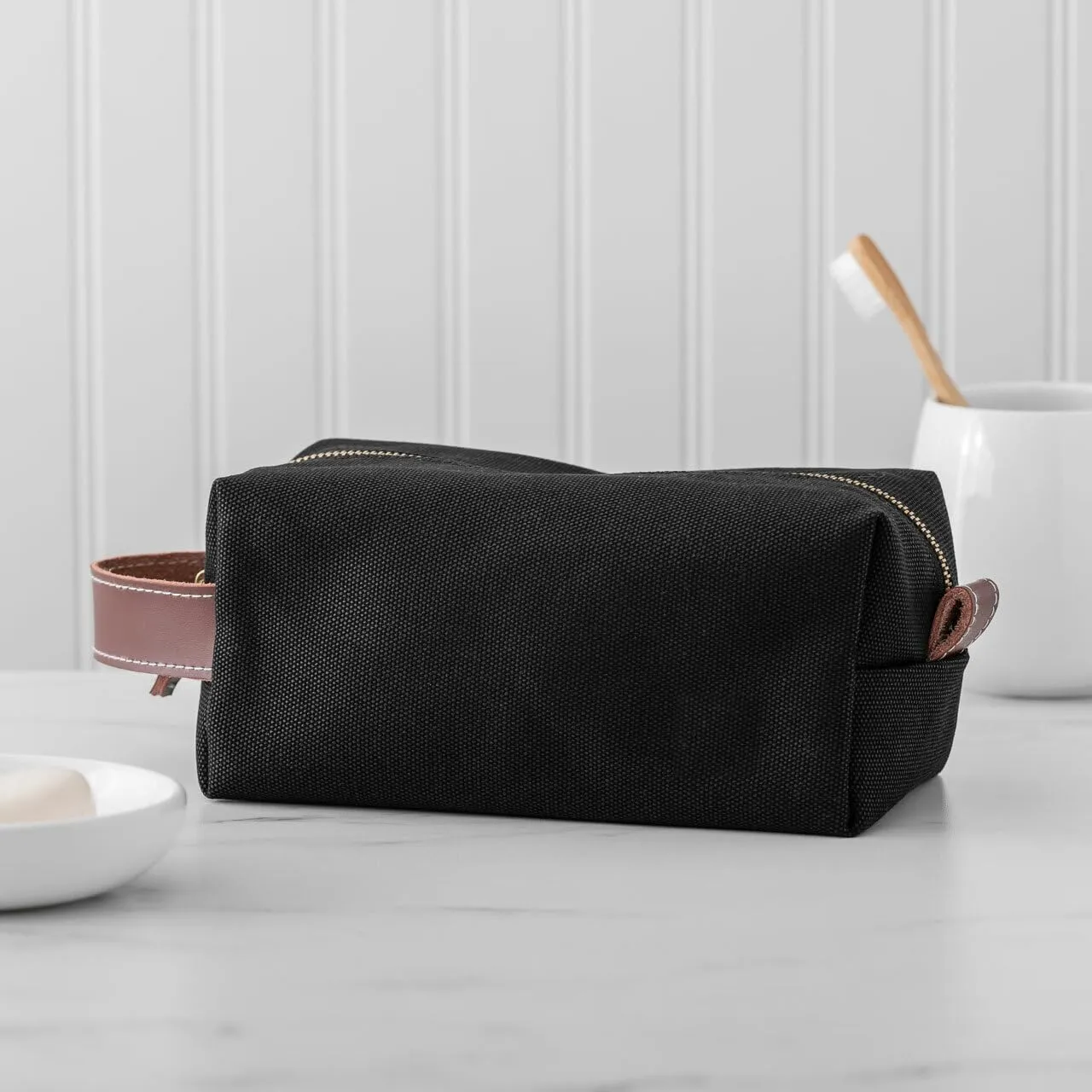 GiftsForYouNow Black Dopp Kit, Canvas Material, Toiletry Bag