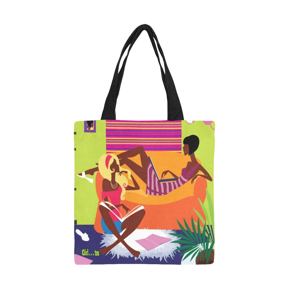 Girl Chillin' with My Sista Canvas Tote Bag