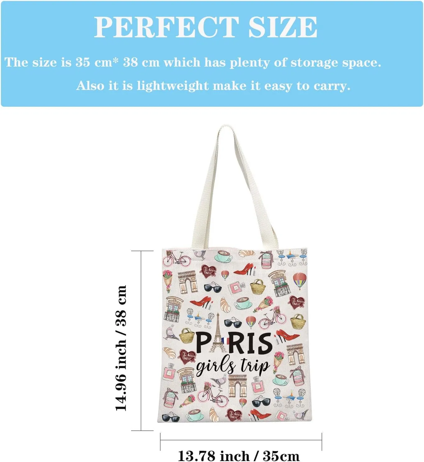 GJTIM Paris Trip Gift: Weekend Vacation Theme Travel Bag