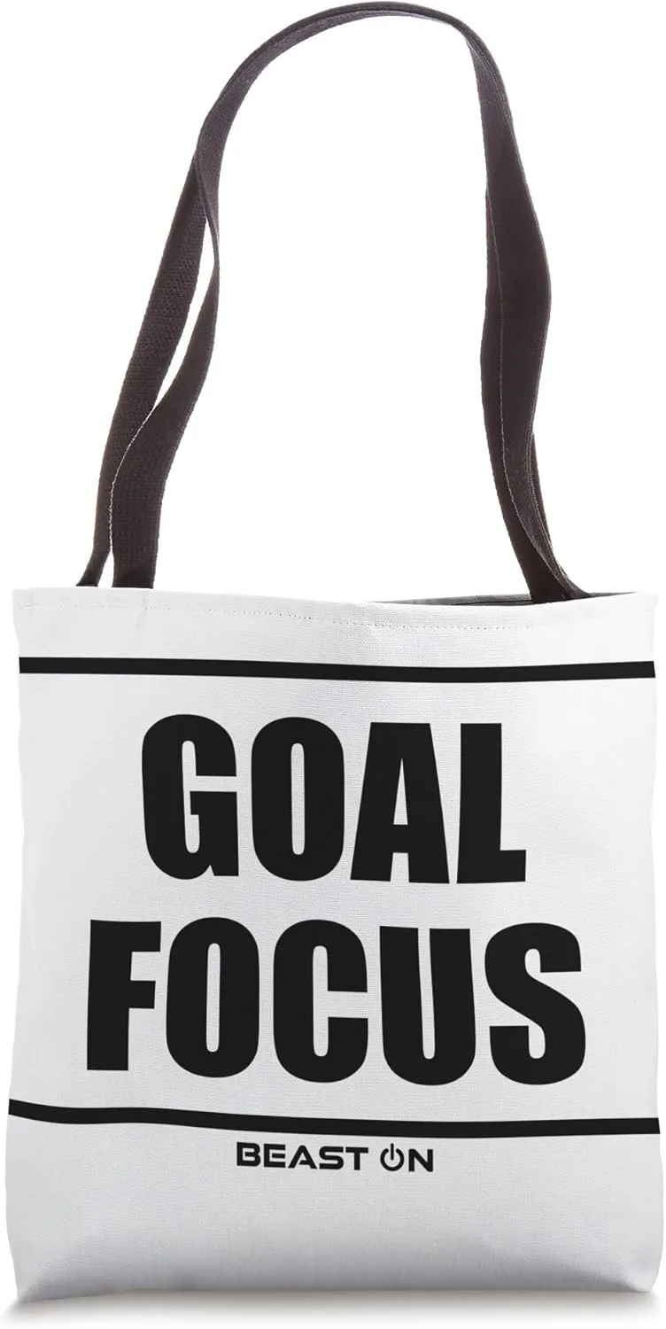 Goal Focus Beast On Fitness Gym Motivation Workout Training Tote Bag