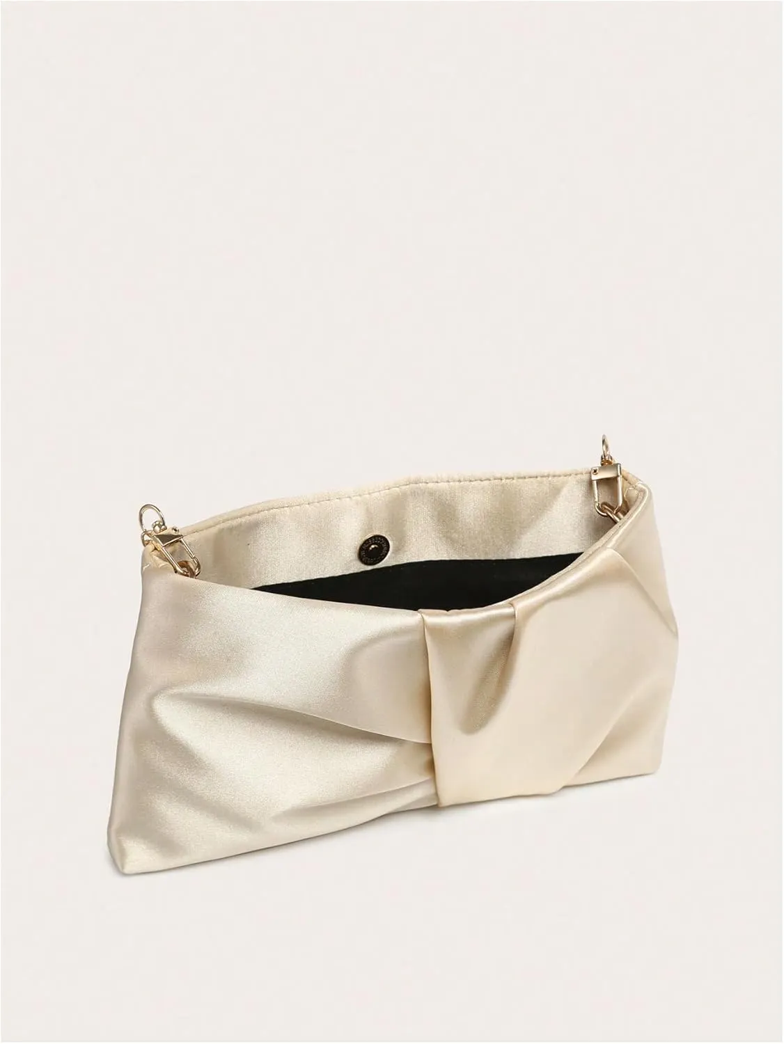 GORGLITTER Women's Evening Bag Wedding Party Prom Handbag Small Dressy Formal Purse Pleated Satin Clutch
