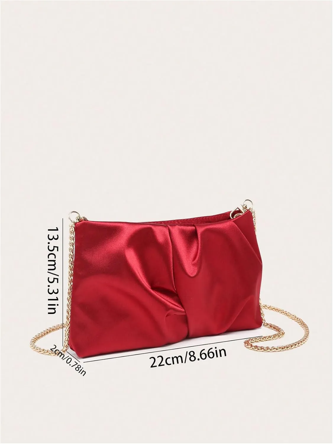 GORGLITTER Women's Evening Bag Wedding Party Prom Handbag Small Dressy Formal Purse Pleated Satin Clutch