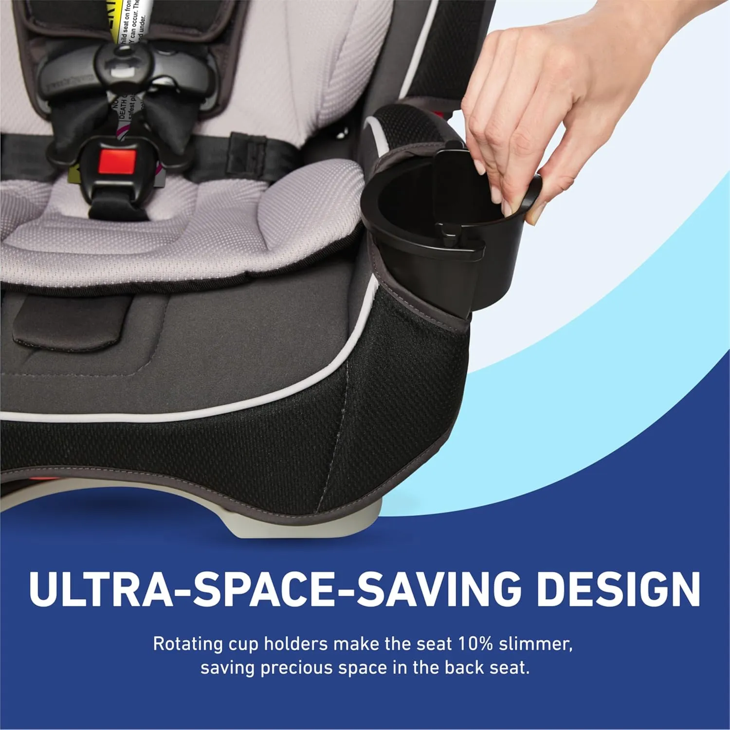 Graco SlimFit 3-in-1 Convertible Car Seat, Space Saving Design, Forward & Rear-Facing, Highback Booster Option – Purple