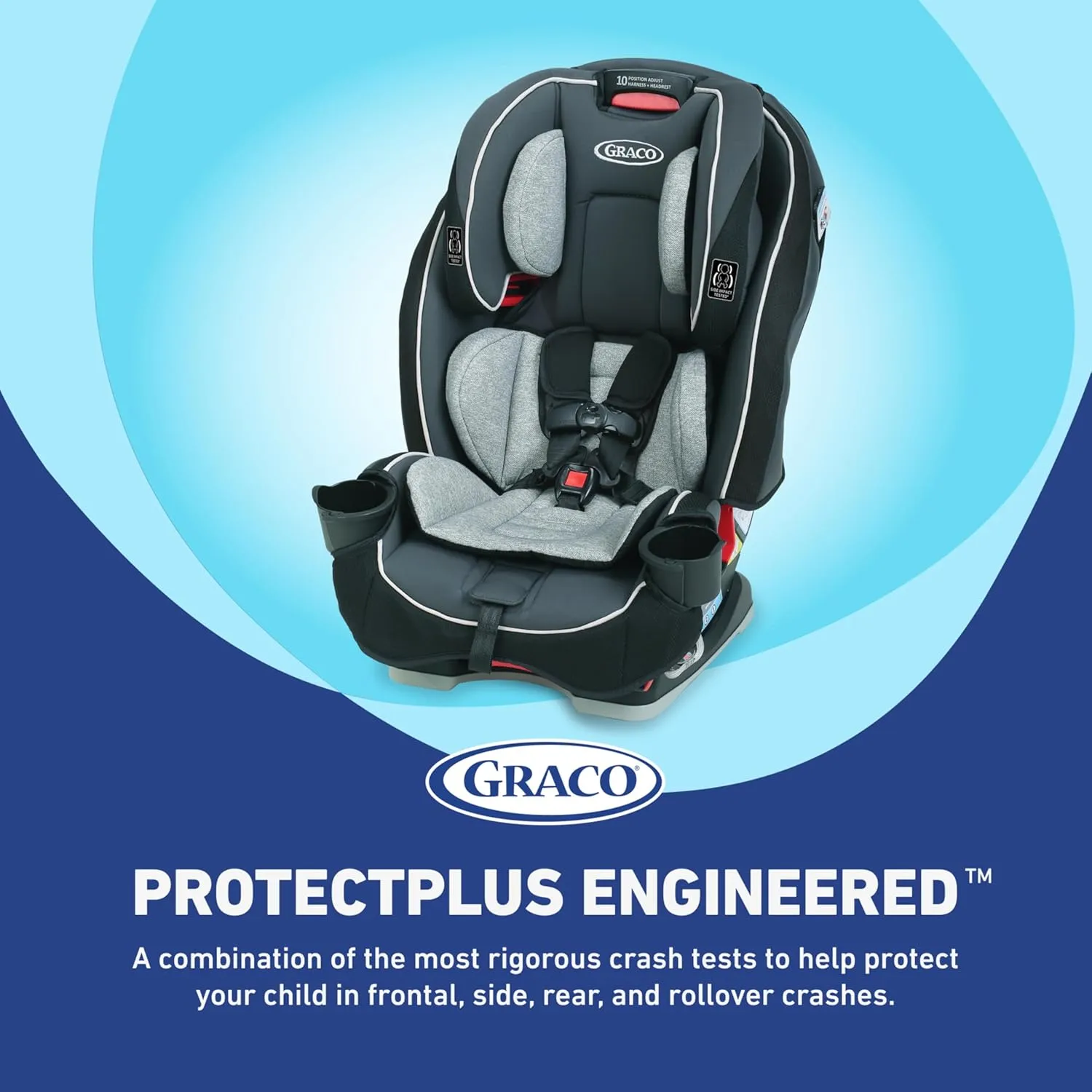 Graco SlimFit 3-in-1 Convertible Car Seat, Space Saving Design, Forward & Rear-Facing, Highback Booster Option – Purple