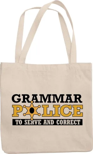 Grammar Police. Reusable Tote Bag for Linguist Family Or Friends