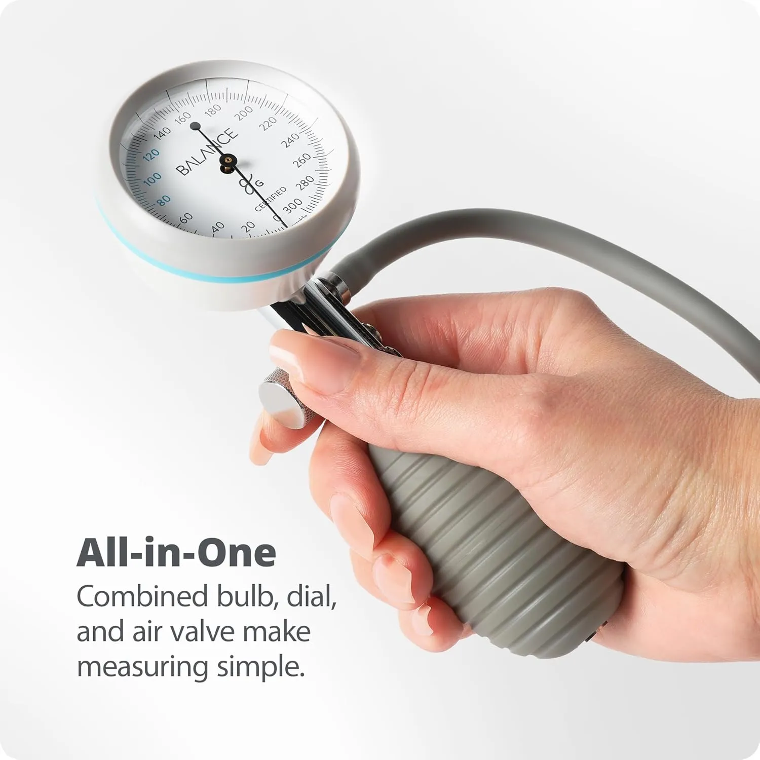 Greater Goods Sphygmomanometer, Latex-Free Manual Blood Pressure Cuff, Home Use, Elderly Care with Carrying Case, Cloud Gray