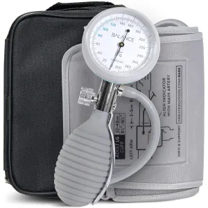 Greater Goods Sphygmomanometer, Latex-Free Manual Blood Pressure Cuff, Home Use, Elderly Care with Carrying Case, Cloud Gray
