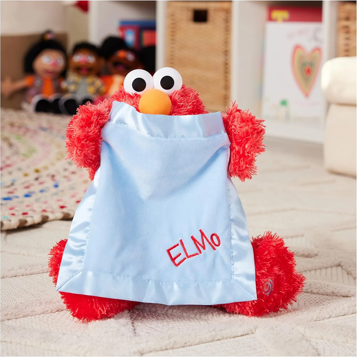 GUND Sesame Sesame Street Official Peek-a-Boo Elmo Animated Muppet Plush, Premium Plush Sensory Toy for Ages 18 Months & Up, Red/Blue, 15”