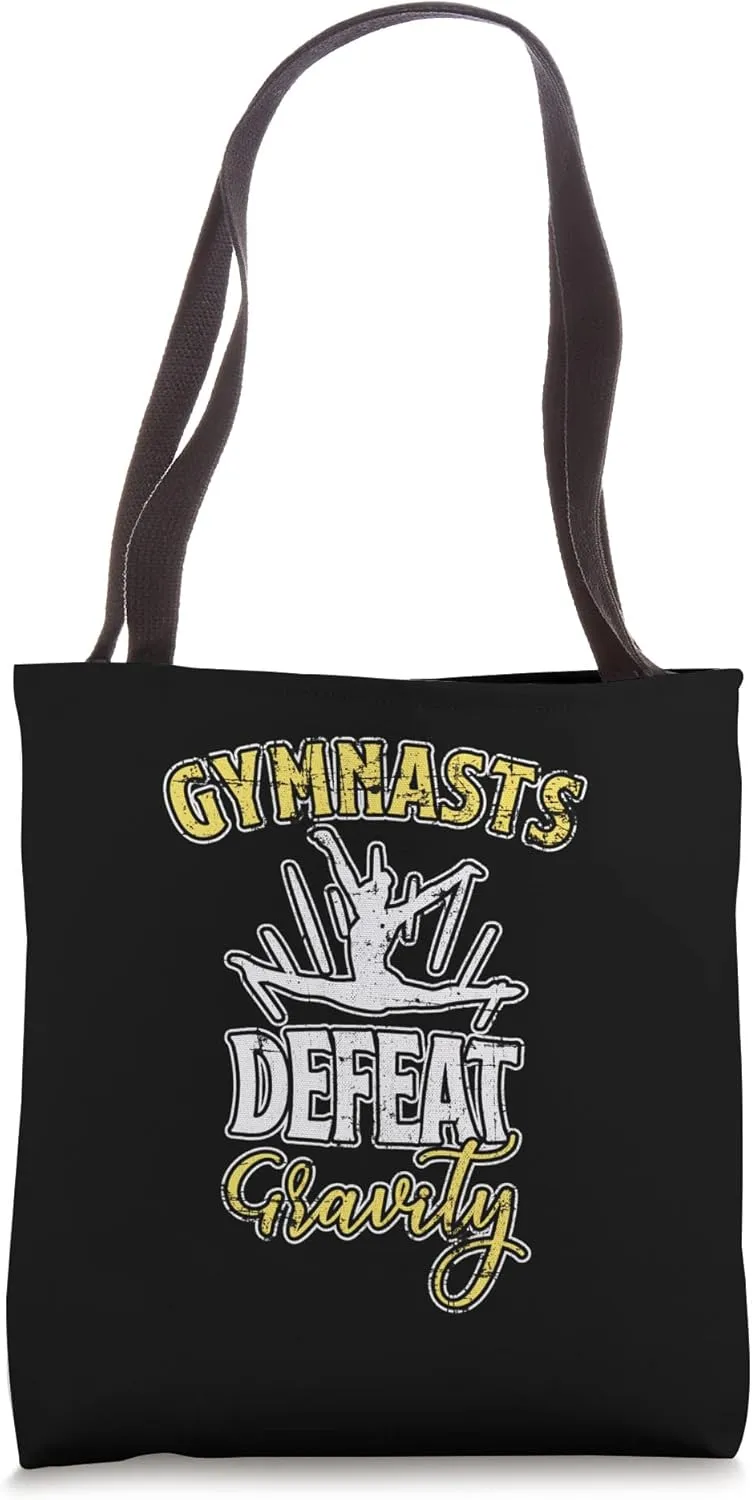 Gymnasts Defeat Gravity for Gymnastic Girls Women Grunge Tote Bag