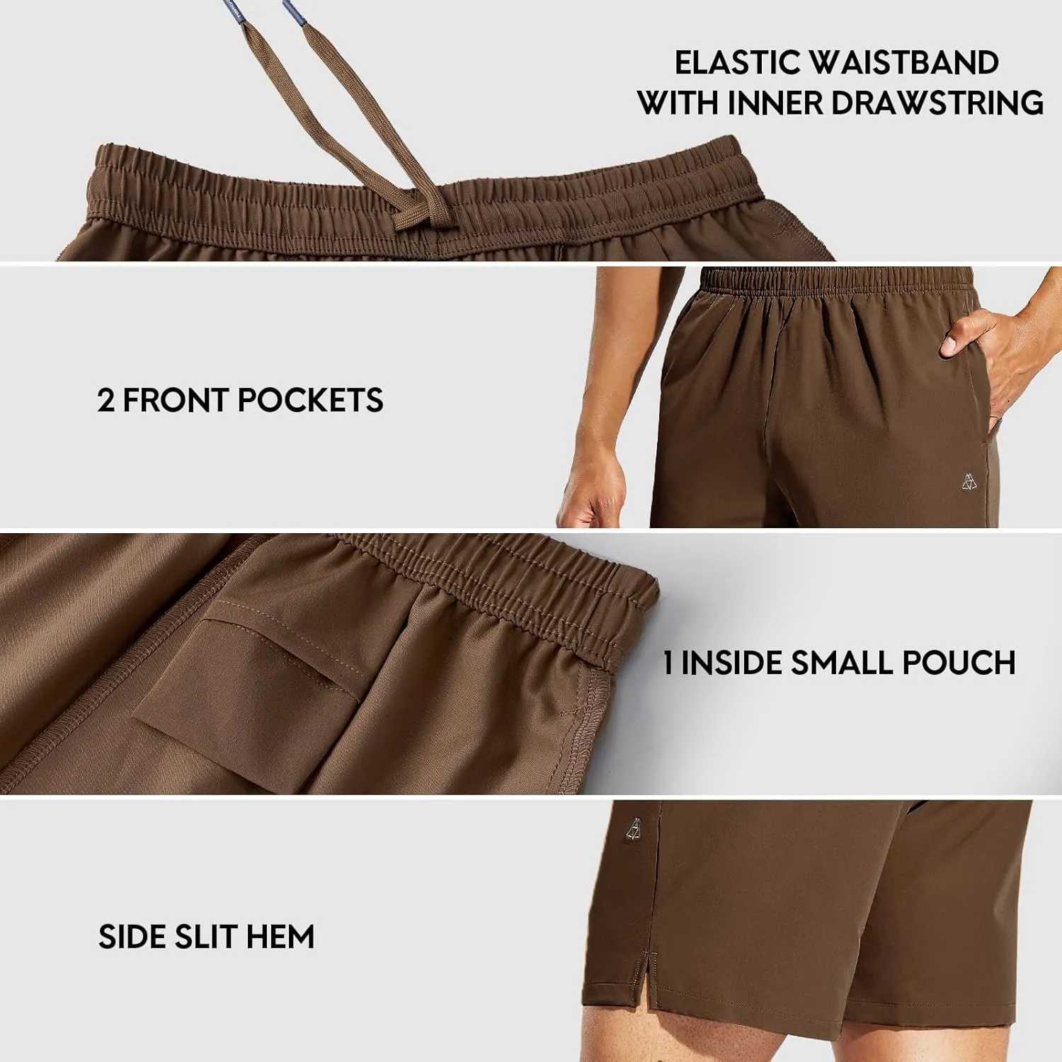 Haimont Men's Athletic Running Shorts 5 Inches for Gym Sports Active Workout with Pockets, Quick Dry, Water Resistant