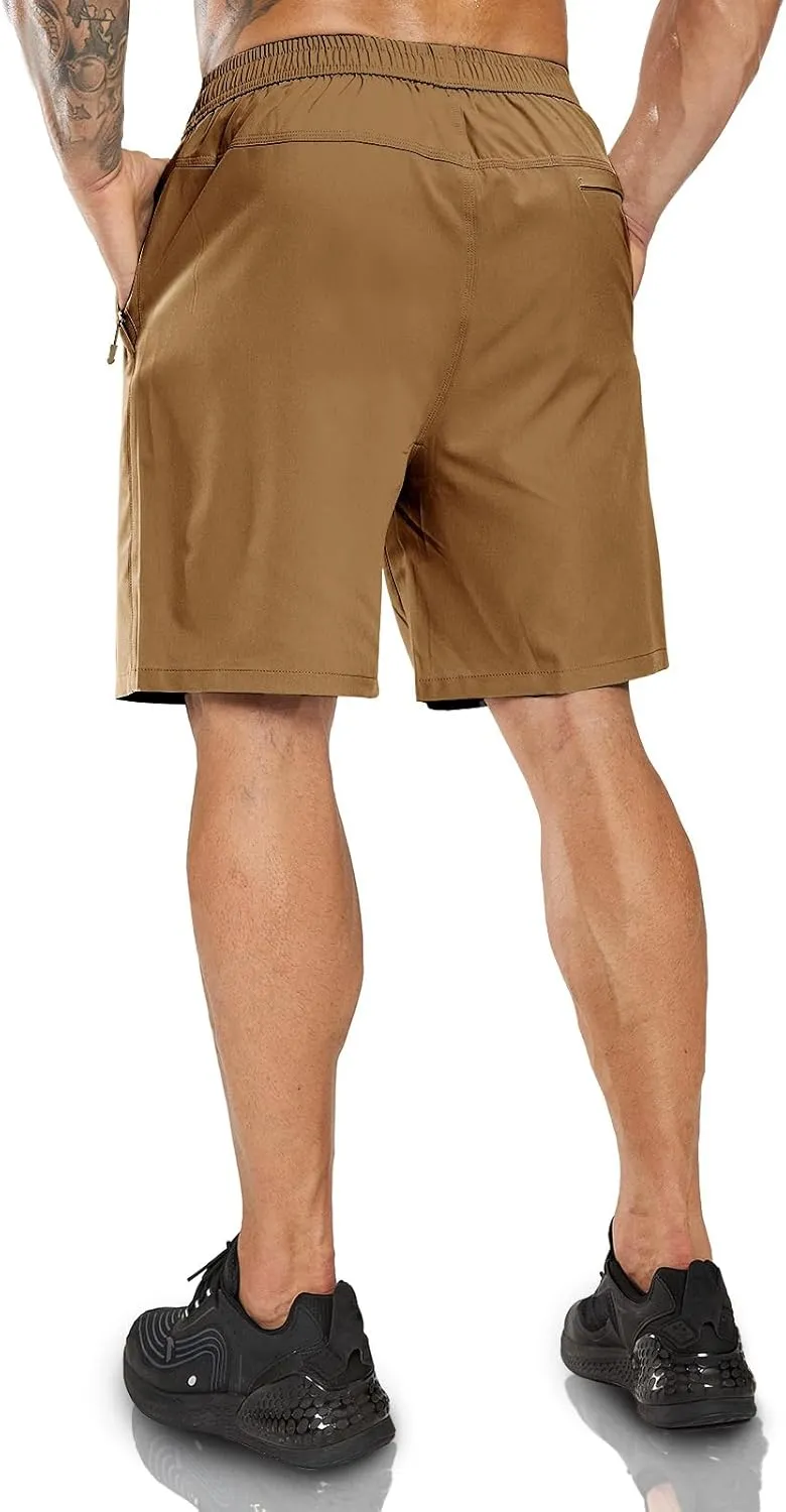 Haimont Men's Athletic Running Shorts 7 Inch Inseam Quick Dry Workout Gym Shorts with Zipper Pocket Lightweight No Liner