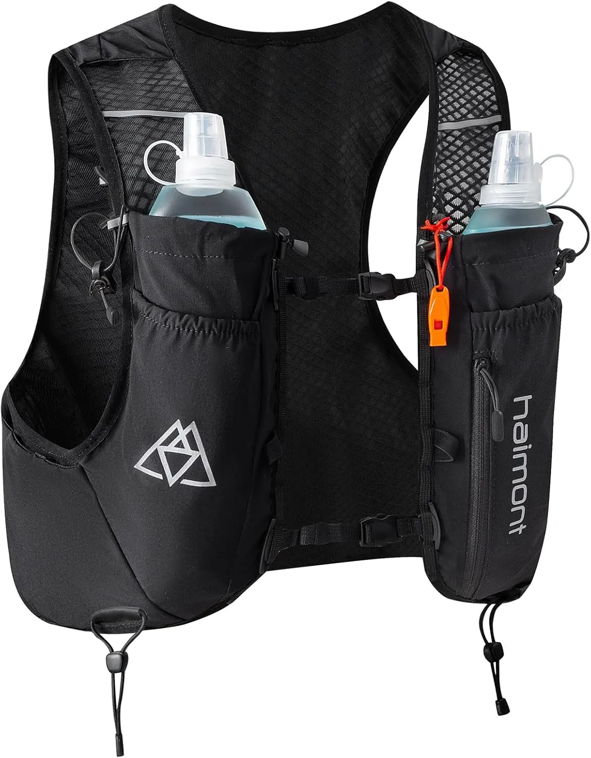 Haimont Running Hydration Vest with Water Bottles for Men Women, Lightweight 8L Hydrated Vest Pack for Trail Running, Hiking