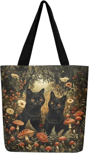 Halloween Canvas Tote Bag for Men Women Adults Cartoon Decorative Aesthetic Shoulder Handbags for Shopping Gym