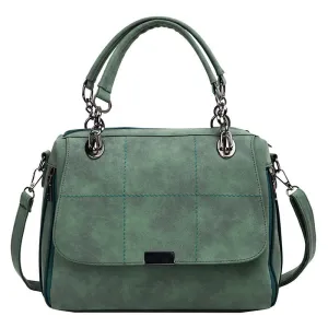Handbag Matte Women Female Shoulder Bags Large Capacity Matcha Green PU Leather Lady Totes Boston Bag for Travel
