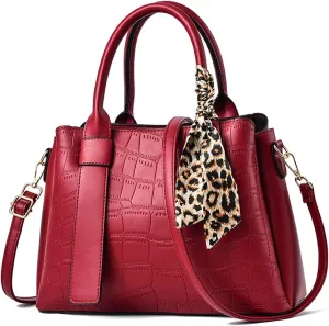 Handbags for Women Designer Top Handle Bag Croc Shoulder Bags PU Leather Tote Bag Ladies Work Bag