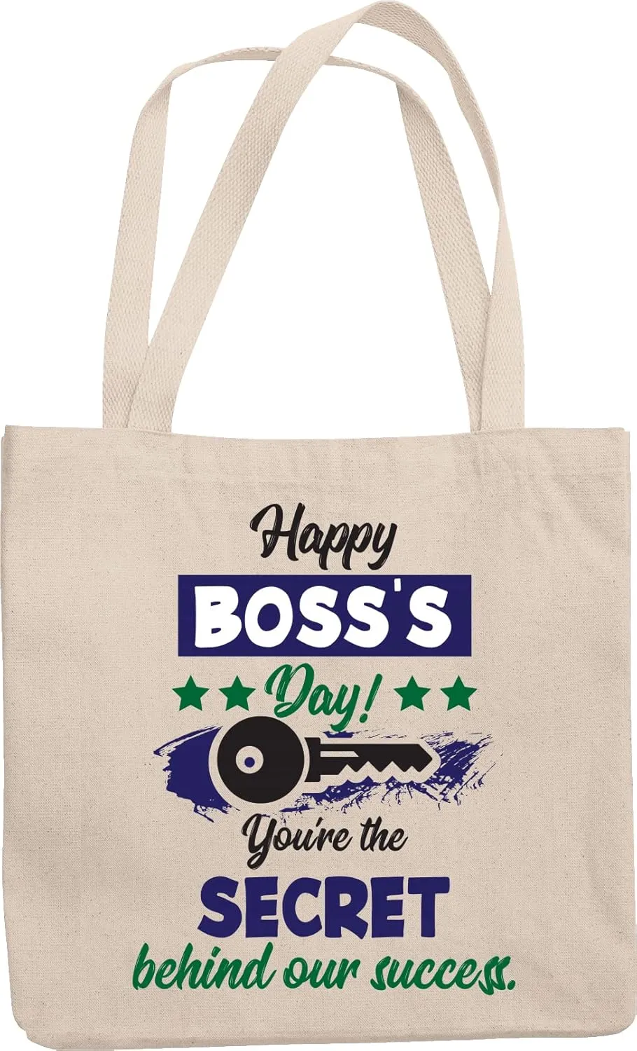 Happy Boss's Day. You're The Secret Behind Our Success. Gratitude Reusable Tote Bag For Supervisors, Managers, Mentors, Leaders, Chief, Officer, Exec, Head, Women And Men