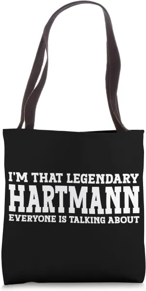 Hartmann Surname Funny Team Family Last Name Hartmann Tote Bag
