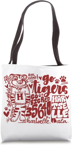 Hartselle Tiger Pride Tiger Mascot School Sports Team Tote Bag