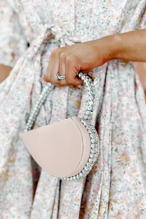 Heart On Your Sleeve Rhinestone Heart Clutch (Pink)