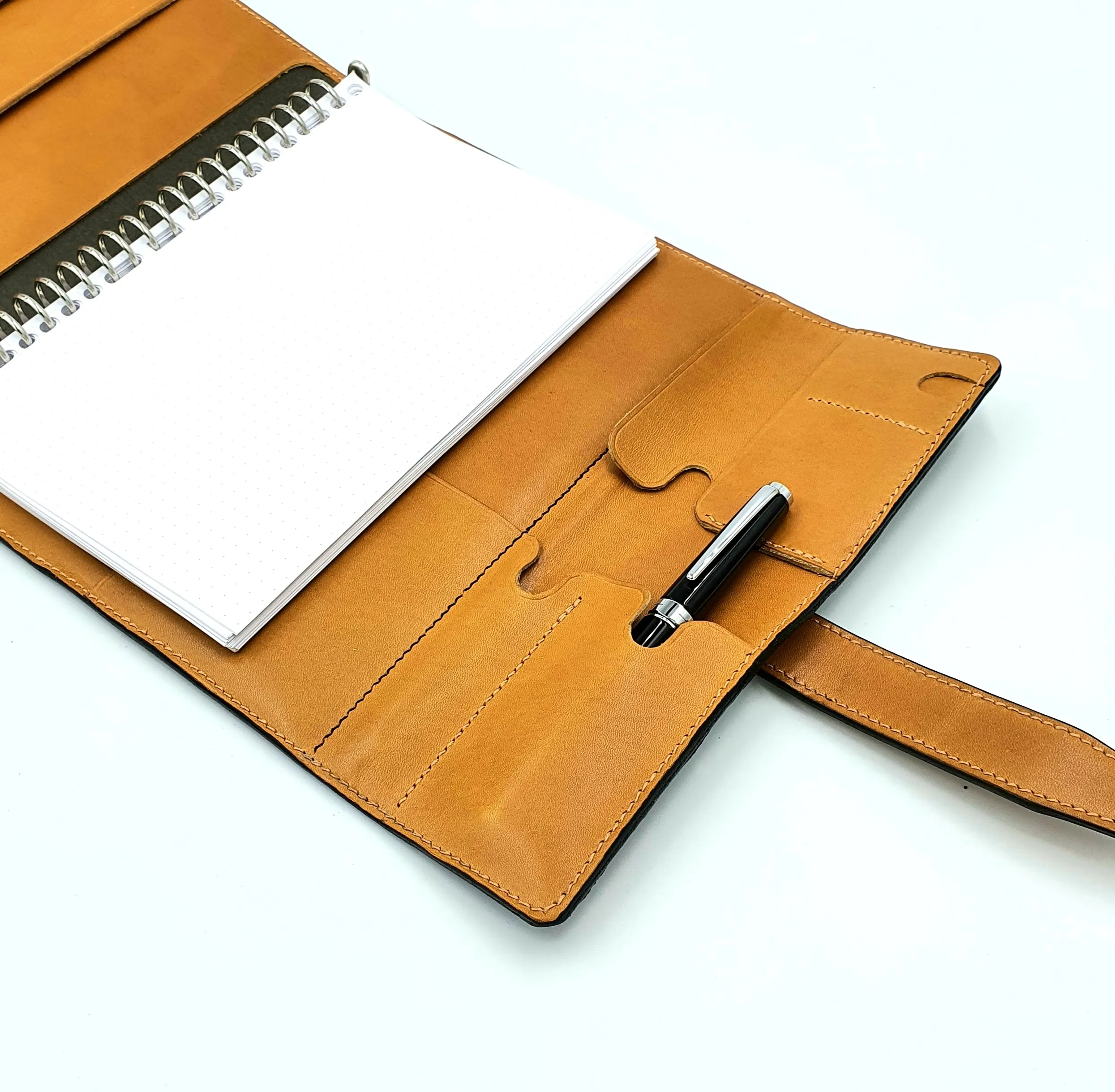 HERITAGE A5 Portrait Ring-Planner Sleeve, Black / Mustard ( Bespoke )