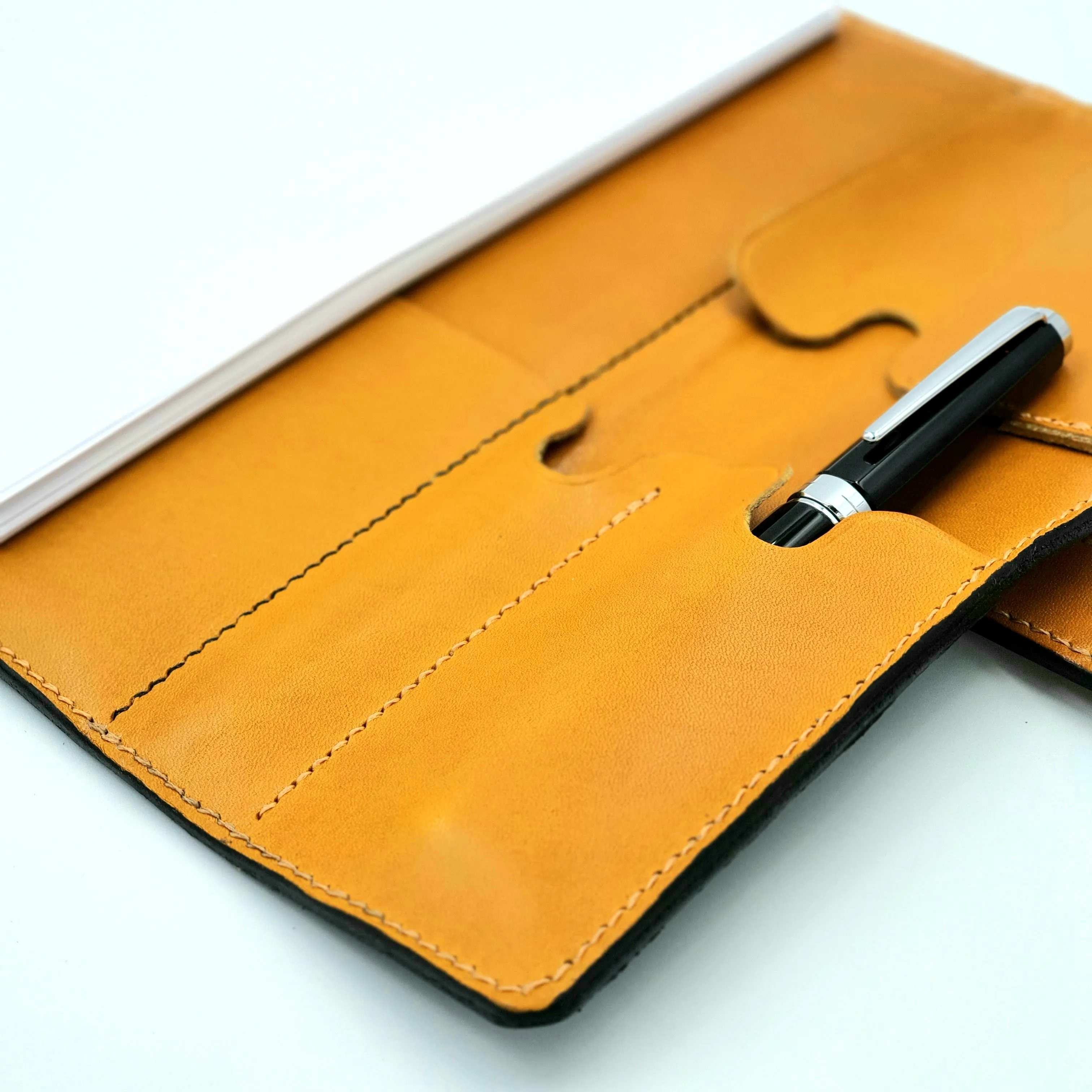 HERITAGE A5 Portrait Ring-Planner Sleeve, Black / Mustard ( Bespoke )