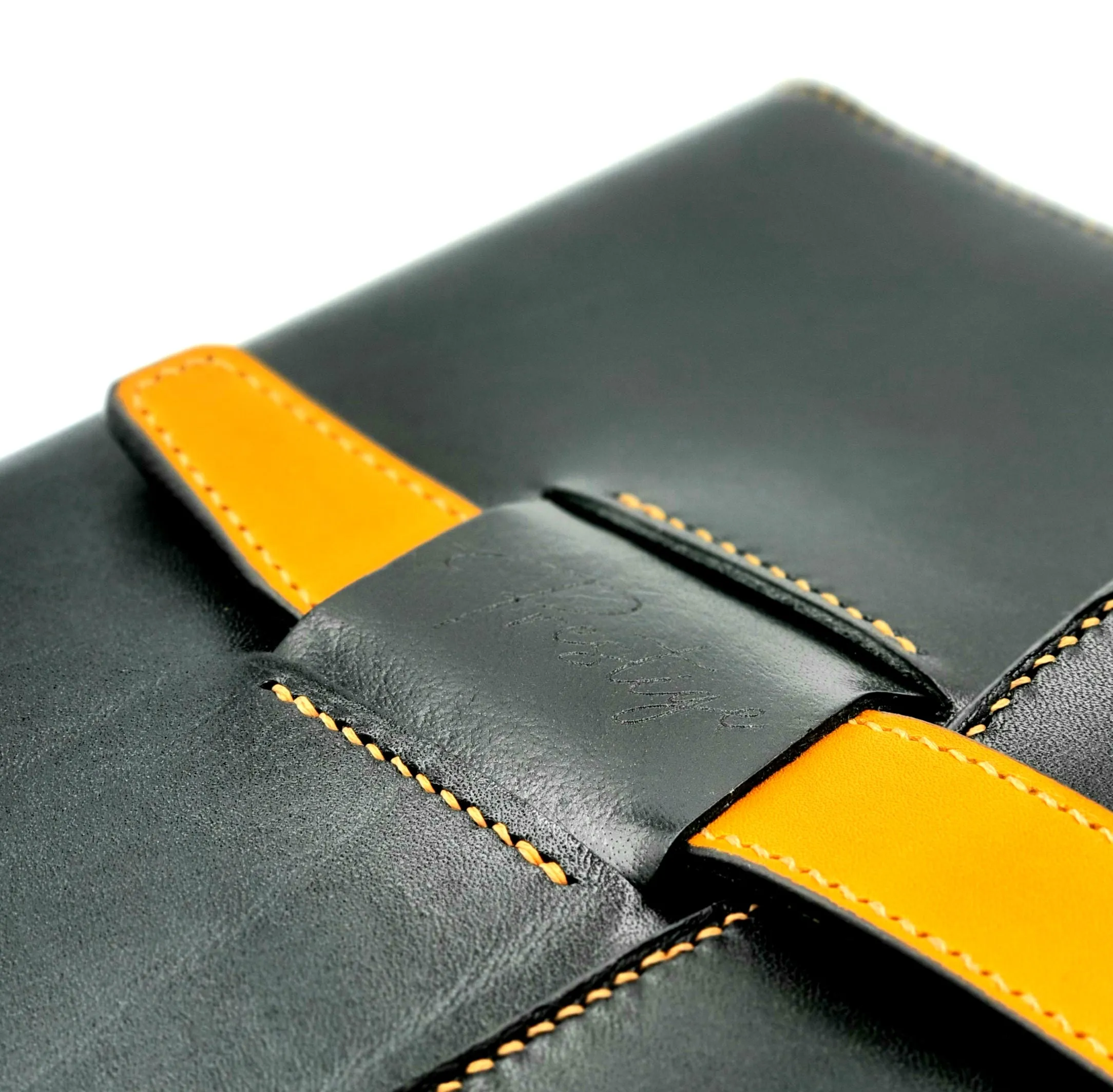 HERITAGE A5 Portrait Ring-Planner Sleeve, Black / Mustard ( Bespoke )