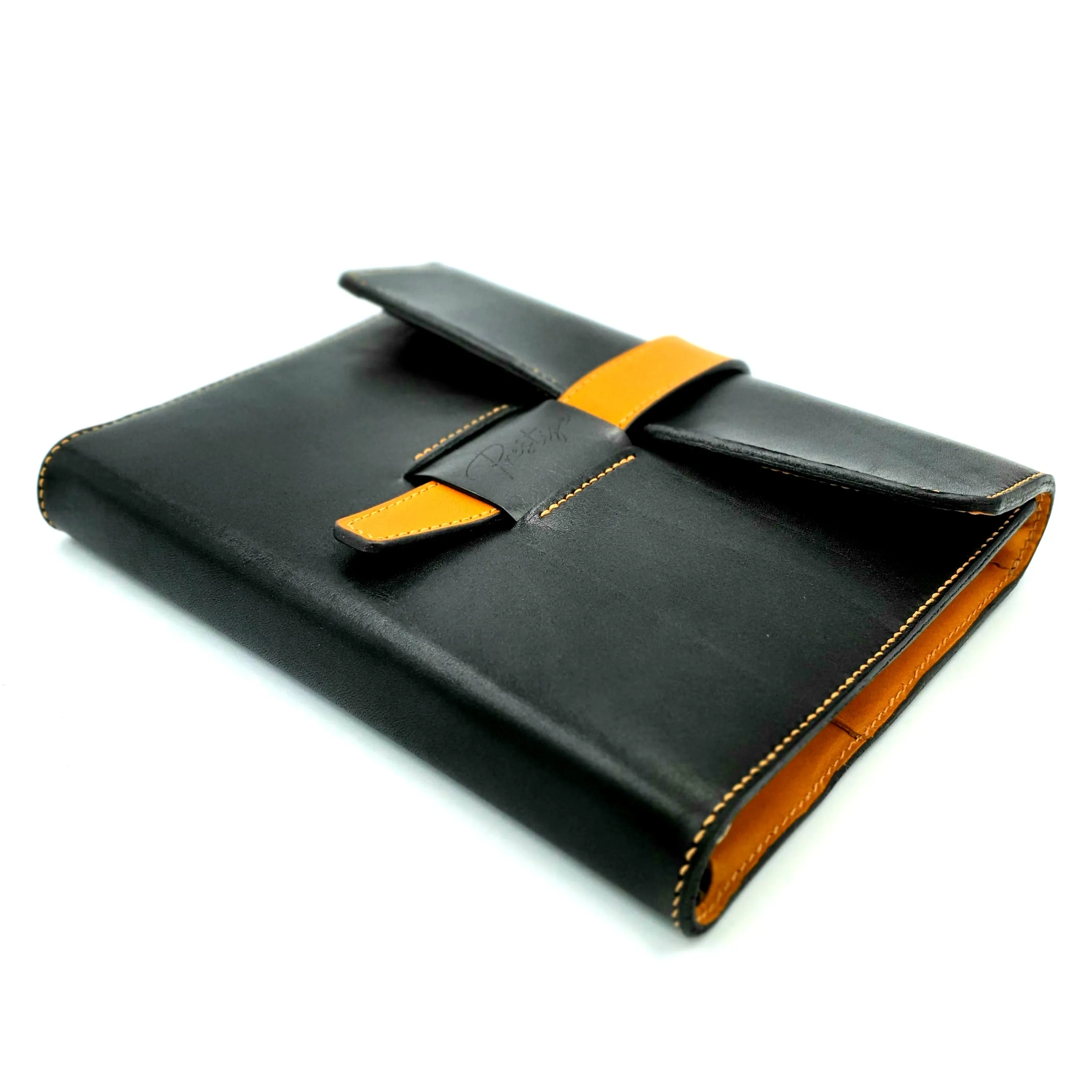 HERITAGE A5 Portrait Ring-Planner Sleeve, Black / Mustard ( Bespoke )