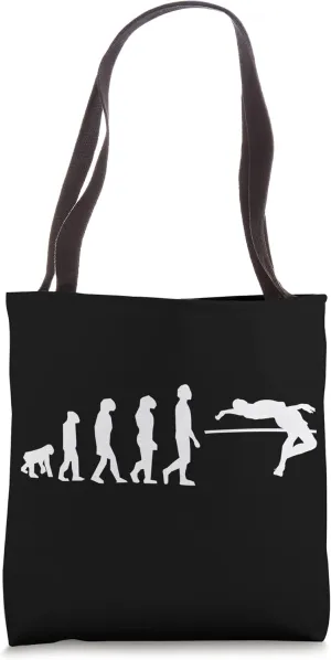 High Jump Evolution of Humanity Athletics Funny Present Tote Bag
