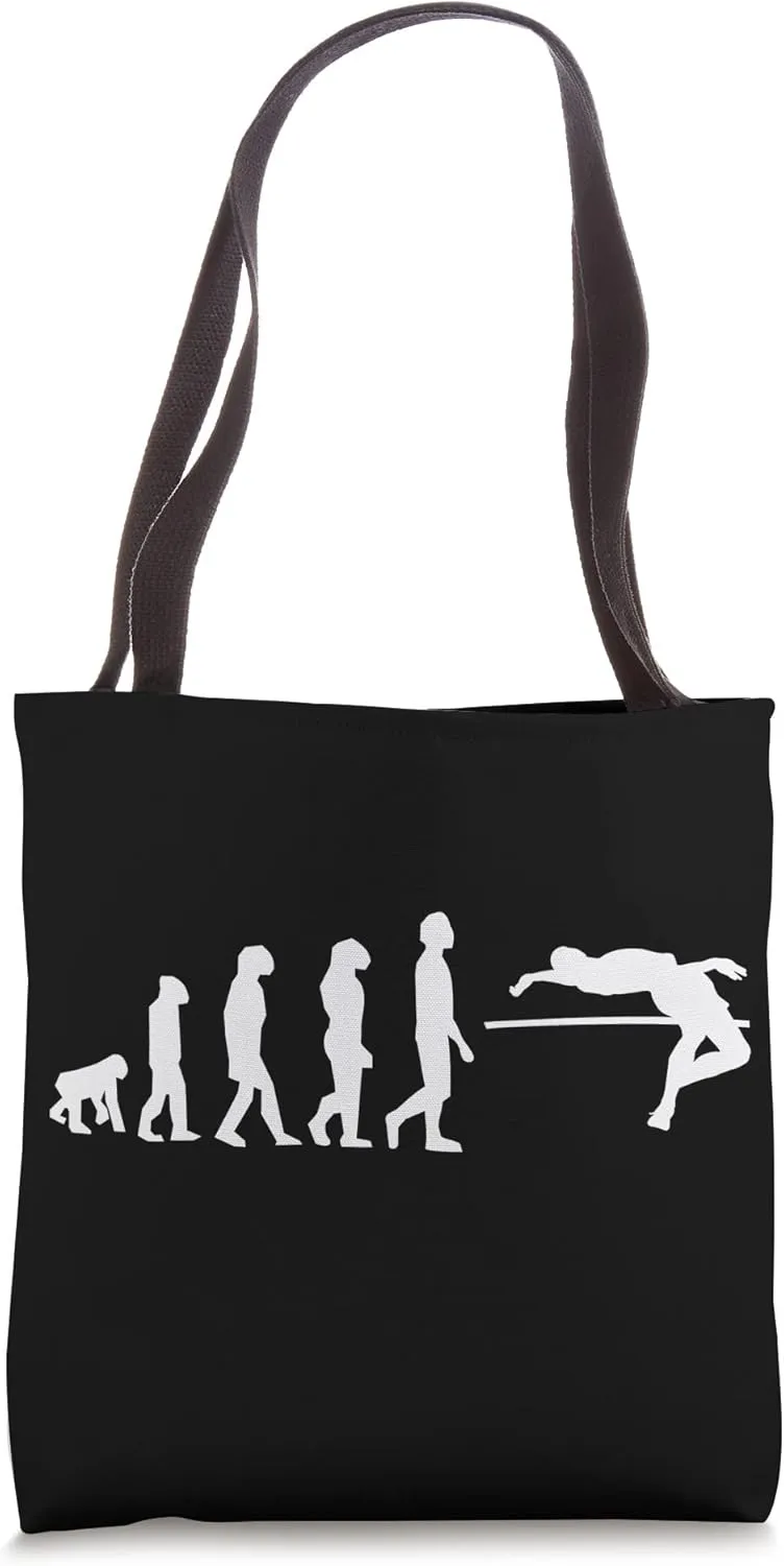 High Jump Evolution of Humanity Athletics Funny Present Tote Bag