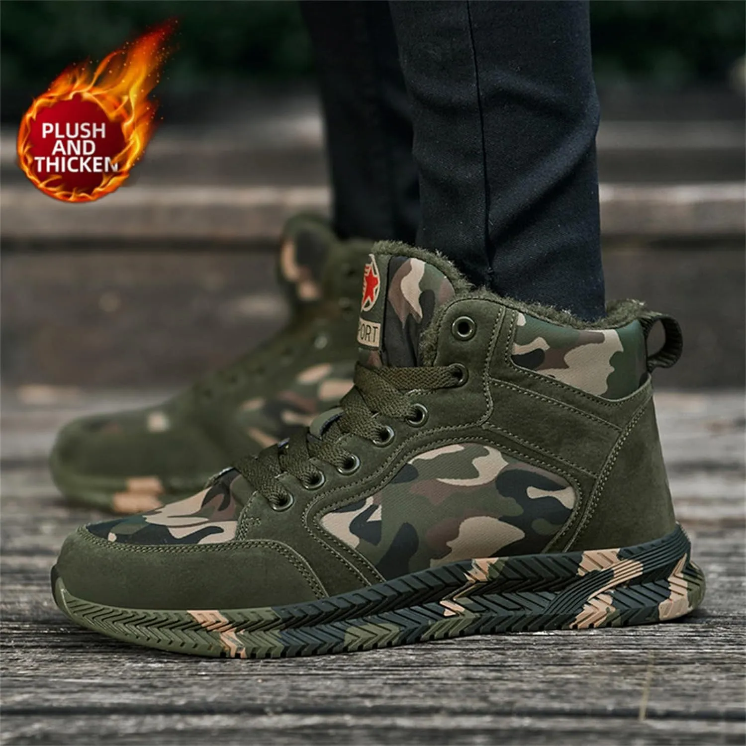High-top Sports Canvas Camouflage Shoes Suitable for Outdoor Mountaineering and Hiking Training