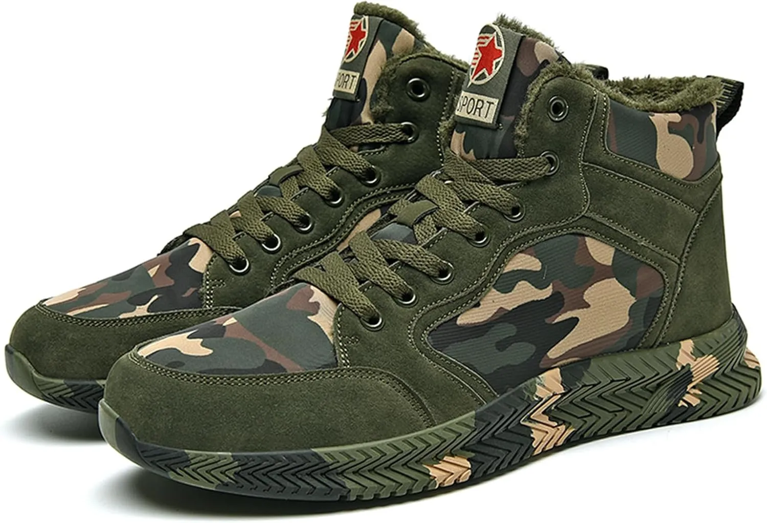 High-top Sports Canvas Camouflage Shoes Suitable for Outdoor Mountaineering and Hiking Training