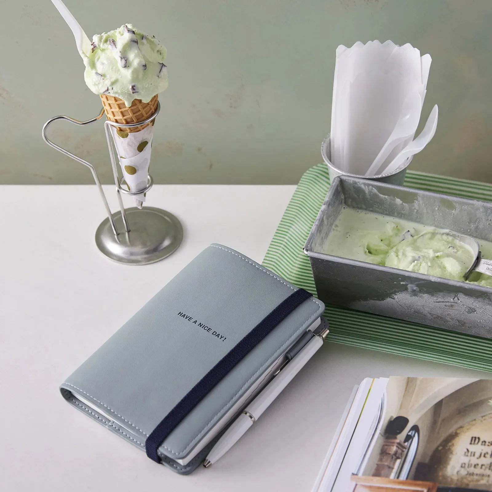 Hobonichi 2024 A6 Planner Cover [Have a Nice Day! Mint Candy]