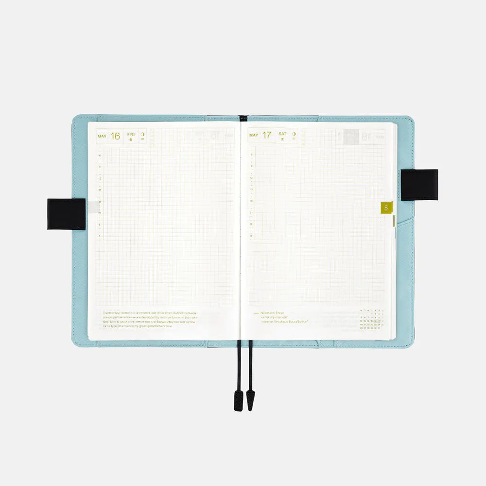 Hobonichi 2025 A5 Cousin Cover [Colors: Black x Clear Blue]